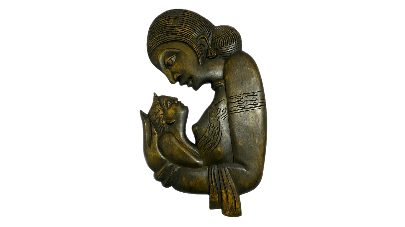 Mother Love Wooden carving
