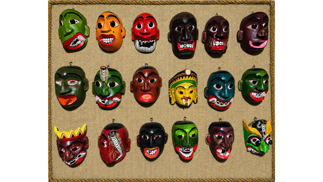 Dahaata Sanni wooden mask set